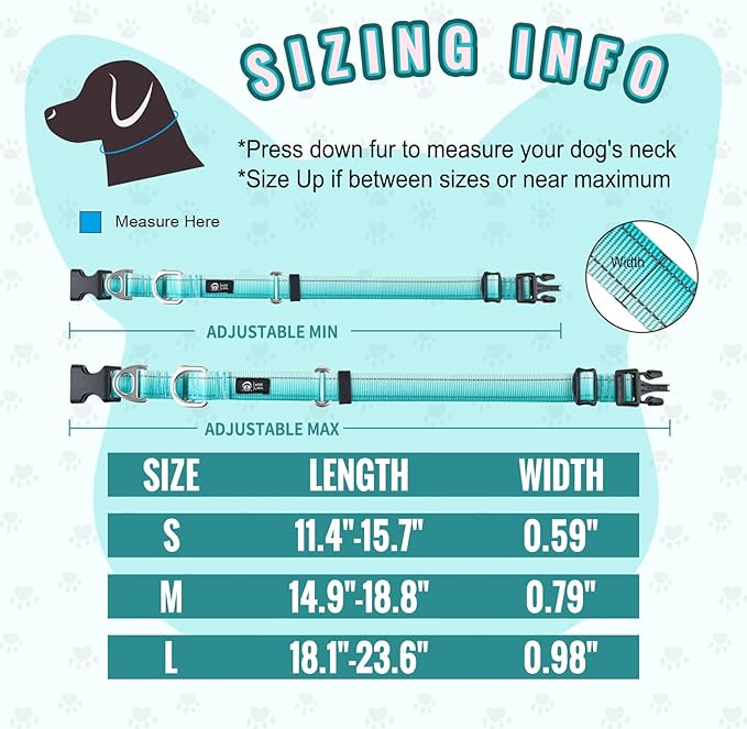 Martingale Collar for Dogs Large Medium Small Heavy Duty Buckle Dog Collar with Tag Ring Reflective Nylon Gradient Dog Collar No Pull Training Collar