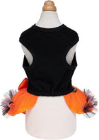 Fitwarm Halloween Cat Face Dog Dress, Funny Halloween Costumes for Small Dogs Girl, Pet Apparel, Black, Orange, Purple, Green, Small