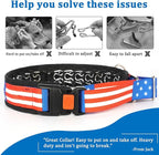 Mayerzon Martingale Prong Collar for Dogs, Patented No Pull Pinch Collar with American Flag and Buckle for Small Medium Large Dogs Training Walking Hunting, Adjustable and Heavy Duty(XL, Flag)