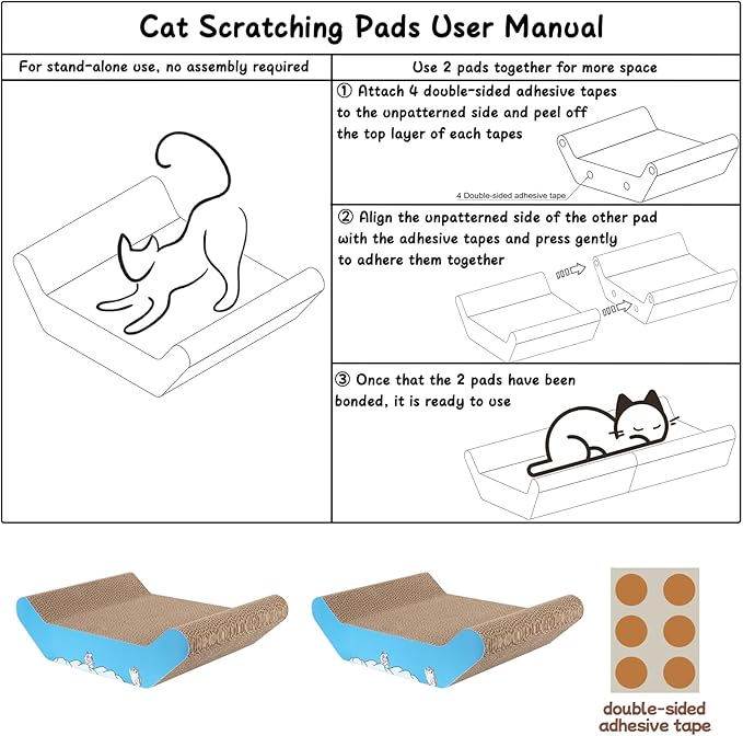 Cat Scratcher Bed Cardboard Cat Scratching Board 22.8 * 16.5 inches Large Corrugated Cat Scratch Pad for Indoor Cats，Furniture Protector