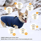 Mklhgty Large Dog Coat with Harness Built-in, Waterproof Reflective Fleece Lined - Warm Windproof Winter Jacket with Back Zipper, Cold Weather Snow Dog Coats - Blue - 2XL
