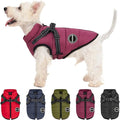 Dog Winter Coat,Warm Dog Jacket Paded Fleece Pet Vest with Built in Harness,Windproof Reflective Cozy Adjustable Snow Pet Coat Clothes with Zipper for Small Medium Large Dogs