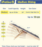 Dog Ramp for Bed & Couch for Small & Medium Dogs - Joint-Friendly, Anti-Slip, Adjustable, Odor-Free, Up to 70 lbs