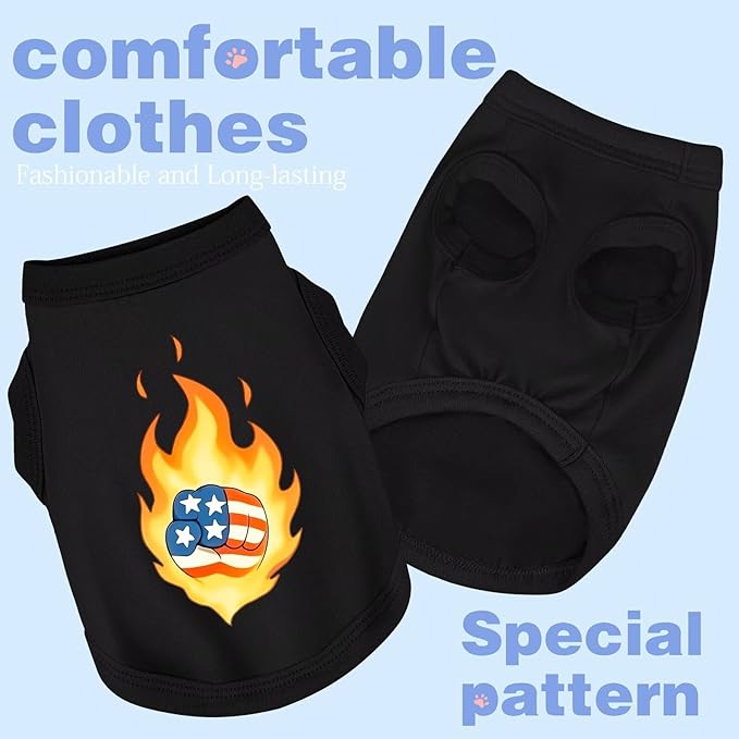Discover Cozy Cotton Canine Wear: Soft, Lightweight, and Breathable Dog Shirt Vest, Keeping Your Furry Friend Warm and Comfy! Fist Flag L