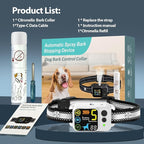 Citronella Bark Dog Collar [1*Refill] Spray Dog Collar, with 5 Adjustable Sensitivity, Beep+Vibration+Spray 5 Working Modes Citronella Bark Collar, IP66 Waterproof Dog Spray Collar for L/M/S