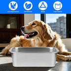 Ohtomber Stainless Steel 1.25 Gallons Large Dog Water Bowl, Metal Pet Dog Water & Food Bowl No Spilling, Outdoor Feeder Dish Plate for Cat, Big, Extra Large Pet