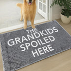Muddy Mat® Absorbent Microfiber Door Mat and Pet Rug, Non Slip Washable Chenille Indoor Outdoor Entry Rug - The Grandkids Spoiled Here Funny Welcome Mat Entryway 19"x30"