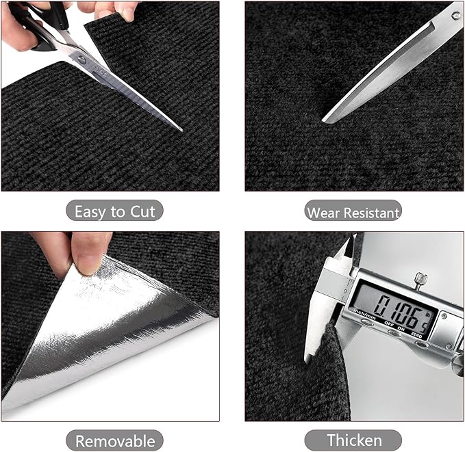 Yenhome 15.7"X80" Self-Adhesive Black Cat Scratch Mat for Covering Cat Scratch Furniture Protectors from Cats Scratching Grey White Anti Scratch Furniture Protector for Couch, Sofa, Bed Wall & Door