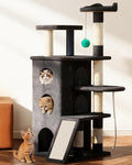 【Tank-Sturdy Tower】 PetDance Heavy Duty Cat Tree for Cats Fits Kittens to XL Maine Coons, Cat Tower with Scratching Posts, Cat Climber with 3 Spacious Hideaway, Dark Gray
