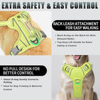 BARKBAY No Pull Dog Harness Large Reflective Dog Harness with Front Clip and Easy Control Handle for Walking Training Running with ID tag Pocket(Sunlight,M)