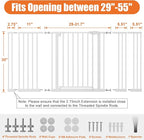 keny 29"-55" Extra Wide Baby Gate, Pressure Mounted No Drilling Dog Gate for Stairs Doorways, Easy Walk Through Safety Gate for Babies or Pets, 30" Tall, White
