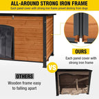 Aivituvin Heated Dog House Outdoor & Indoor Dog Kennel with Insulated Liner & Heating System for Winter Waterproof Large Dog Cage for Small & Medium & Large Dogs,Unique All-Around Iron Frame