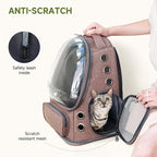 Cat Backpack Carrier, Breathable Cat Carrier Large Space Bubble Pet Backpack for Kitty Small Dog up to 15lbs, Transparent & Foldable Pet Carrier for Travel Hiking