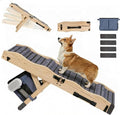 2026 Upgraded Dog Ramp for Couch & Low Bed, 33" L Folding Wood Pet Ramp 200LB Capacity, 4-Level Adjustable Height 11"-20", Non-Slip Sturdy Puppy Ramp for Small & Senior Dogs, Joint Relief, Wavy Design