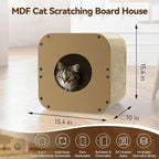 Cat Scratcher House, Cozy Cardboard Design, Safe and Secure for Kittens, Eco-Friendly,Plain Board (Square)