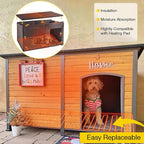 59.1" Extra Large Heated Dog House with Electric Heating Pad,Outdoor & Indoor Dog Kennl with Insulated Liner Keep Warm in Winter, Waterproof Pet Shelter, Strong Metal Frame