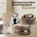 Reversible Cat Scratcher & Toy – Kitty Kurlz Infinity Loop Design, Magic Organ Foldable Cardboard Toy, Eco-Friendly Corrugated Board, Scratch-Resistant for Indoor Cats