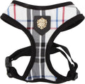 Puppia Junior Over-The-Head Dog Harness Checkered Pattern No Choke No Pull Adjustable Chest Belt Walking Training for Small and Medium Dog, Small, Black