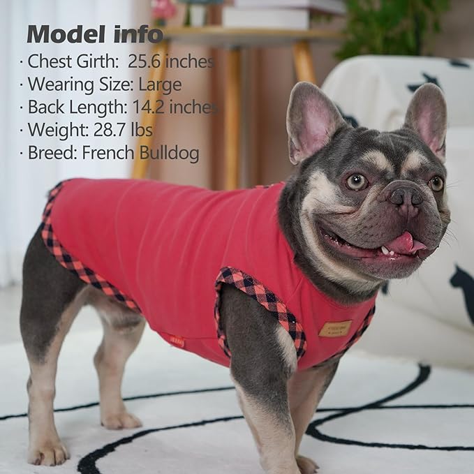 KYEESE Dog Shirt, Lightweight Velvet 2Pack, Soft Stretchy Fleece, Sleeveless, for Small Dogs, Medium, Grey+Pink
