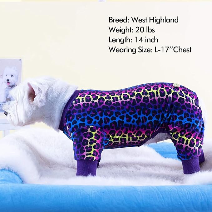 KYEESE Dog Pajamas Velvet Dog Pajamas Large Sized Dogs Soft Dogs Clothes Pjs with Leopard Pattern Stretchy Pet Jammies Coat Comfy Pet Onesie Costume, 3X-Large
