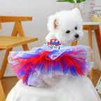 Furbabycare® Elegant Sweet Independence Day Puppy Dog Blingbling Princess Skirt Pet Dog Lace Cake Camisole Tutu Dress D-Independence Day X-Small