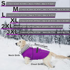Lelepet Warm Dog Winter Coats for Medium Dogs Waterproof Dog Jacket Reflective Pet Fleece Vest Windproof Cold Weather Coats with Adjustable Buckle & Leash Hole, Purple, M