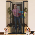 71 Inch Extra Tall Pet Gate for Cats, 29.5-48" Adjustable Wide Dog Gates, Pressure Mounted Walk Through Tall Cat Gate for Doorways,Hallway,Stairs,House（Black）