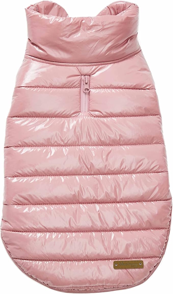 Blueberry Pet Cozy Windproof Lightweight Quilted Dog Jacket – Mauve Pink Winter Coat for Large Dogs, Size 16 (17" Back Length), Warm Outdoor Wear for Medium & Small Breeds