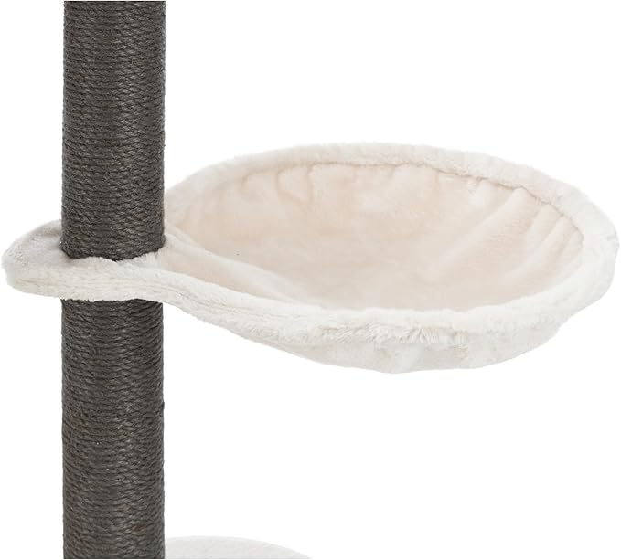 TRIXIE Moriles Cat Tower with Scratching Posts, Condo, Hammock, Padded Platform, Light Gray