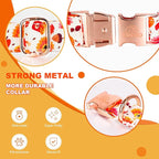 Tunkoo Dog Collar with Pretty Bow Tie Pumpkin and Turkey Pattern - Durable, Adjustable and Stylish Thanksgiving Pet Collar, Available in Small Medium Large, S