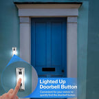 Dreyoo Metal Doorbell Push Button, Heavy Duty Metal Door Bell Wired Button LED Lighted Wall Mounted Door Bell Push Buttons for Home Universal Garage Opener Switch Property in Copyright(Silver)
