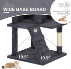 62" Multi-Level Cat Tree Tower with Scratching Posts, Toys & Condo,Compact Floor Footprint & Vertical Space for Multi-Cat HomesSpace-Saving Design for Indoor Kittens-Dark Grey