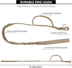 Tactical AirTag Dog Collar Leash Set - Heavy Duty, Adjustable GPS Collar Compatible with Apple AirTag, with Holder & Control Handle for Medium/Large Dogs [ Brown, L ]