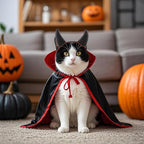 Elegant little tail Halloween Dog Costume 2 Pack Cute Cat Dog Cape Cosplay Devil Hat Headband Adjustable Vampire Cloak Demon Hair Hoop Funny Pet Cape Outfits for Small Medium Dogs Holiday Supplies