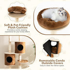 Tangkula 75 Inch Tall Cat Tree for Indoor Cats, Natural Solid Rubber Wood Cat Tower with Sisal Scratching Posts, Top Perch, Detachable Cat Condo, 6-Layer Modern Cat Trees and Towers for Large Cats
