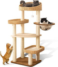 Modern Cat Tree Tower, Hand-Woven Condo for Large Cats with Sisal Scratching Post, Cute Cats Furniture Activity Center