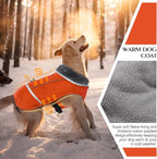 QBLEEV Warm Dog Coat Reflective Dog Jacket, Waterproof Dog Winter Coat Turtleneck Dog Clothes for Cold Weather, Thick Fleece Dog Snowsuit Christmas Dog Vest Pet Apparel for Small Medium Large Dogs S