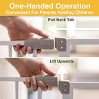 InnoTruth 29.5–49.75" Extra Wide Baby Gate for Stairs, 30" Tall Walk Through Dog Gate for Stairs & Doorways, Pressure-Mounted Safety Gate for Pets & Kids, Dual Lock & 2-Way Swing, White