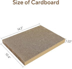 AUSCAT Cat Cardboard Scratcher, 4 PCS Reversible Cat Scratching Boards with Box for Indoor Kitty to Rest and Play, 14.8" L x 10.8" W x 5.2" H.