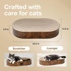 NECOICHI Cat Scratcher Bowl Capsule for Indoor Cats - Cat Scratching Lounger with Reversible Usability and Extra Comfort for Lounge, Cardboard Bed Couch