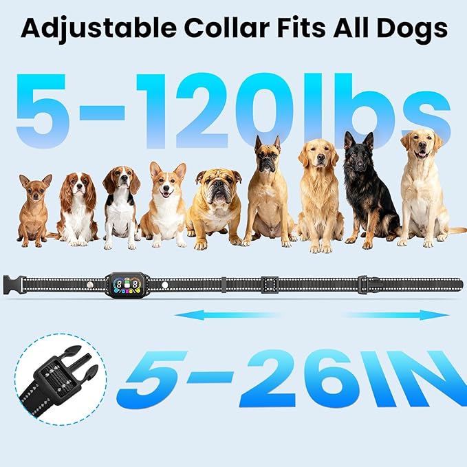 2 in 1 Dog Bark and Shock Collar - 4500FT Bark Collar with Remote, Voiceprint Recognition, Beep/Vibration/Shock Modes, 8 Sensitivity Levels, IP67 Waterproof, Portable Training Collar for 5-120lbs Dogs