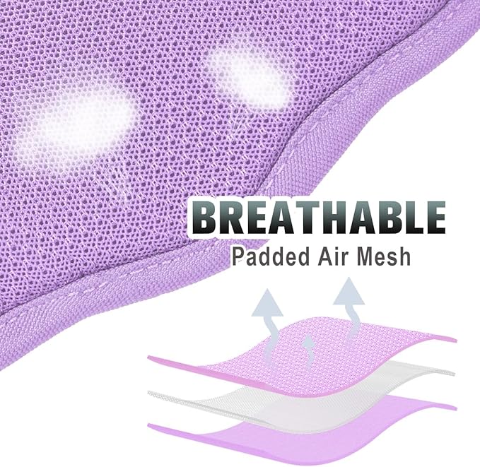 BARKBAY No Pull Dog Harness Large Reflective Dog Harness with Front Clip and Easy Control Handle for Walking Training Running with ID tag Pocket(Violet Purple,L)