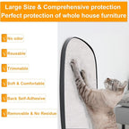 Large Self-Adhesive Cat Scratching Mat, 118"x15.8" Furniture Protector, Trimmable DIY Wall Climbing Carpet, Couch Protector, Scratch Pad Replacement (Beige)