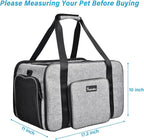 Petmolico Cat Carrier Soft-Sided Pet Bag for Small Medium Cats Puppies 16LBs - Airline Approved Pet Travel Carrier 3 Open Doors (Medium,Grey-X863)