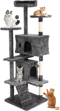 Cat Tree 70 Inches Cat Tower for Indoor Cats Multi-Level Cat Condo with Litter Box Enclosure,Scratching Posts for Indoor Cats (Ashy)