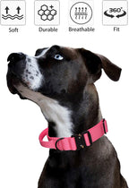 Tactical Dog Collar for Medium Large Dogs, Heavy Duty Dog Collars with Handle, Metal Buckle Dog Training Collar, Thick Military Large Dog Collar for Male. (M, Green)
