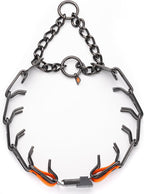 Herm Sprenger Black Stainless Steel Dog Collar with Quick Release ClicLock Buckle O-Ring Biothane Insert Training Collar Made in Germany (Hunter Orange, 25in x 4.0mm(Neck Size up to21-22in))