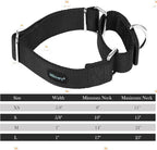 Mikivery Martingale Dog Collar Nylon Adjustable and Safety Training Colourful Comfortable Metal Buckle Pet Collars for Small Medium and Large Dogs(Black,M)