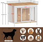 EasyCom Dog Crate Furniture for 1 or 2 Dogs, Heavy Duty Single/Double Dog Crates for Small/Medium/Large Dogs, Dog Kennel Furniture Indoor as TV Stand, Large Size 39.96" L(35-60 Pounds), White