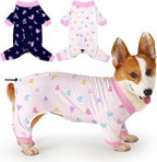 Glittme 2PACK Dog Pajamas Soft Dogs Clothes for Small Medium Dogs Elastic Cats Apparel Breathable Dog Pjs for Puppy